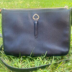 EUC-Kate Spade ADEL Black Leather Zip Top Crossbody